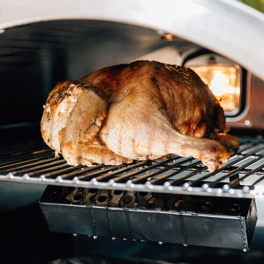 Summerset Outdoor Oven with stainless steel construction, three cooking racks, and halogen interior light