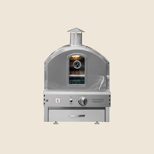 Summerset Outdoor Oven with stainless steel construction, three cooking racks, and halogen interior light