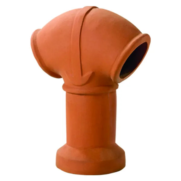 Load image into Gallery viewer, Superior Anchor Bonnet clay chimney pot with a traditional bonnet-style decorative design for masonry chimneys
