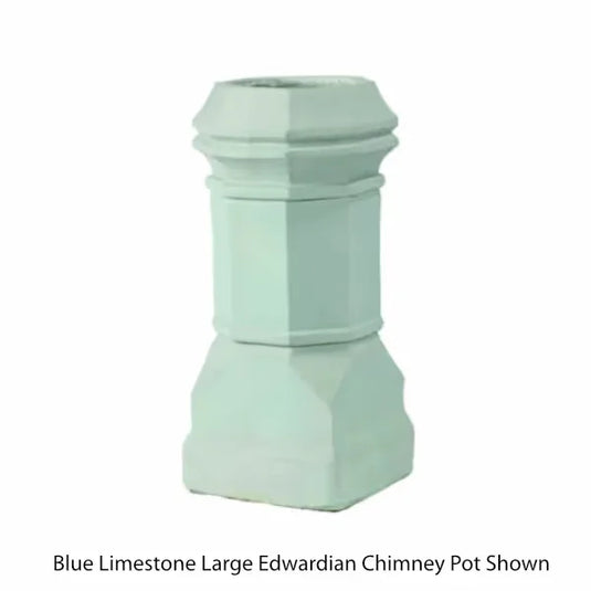 Superior Clay Corporation blue limestone glaze chimney pot with a natural stone-inspired decorative finish