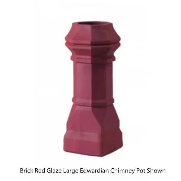 Load image into Gallery viewer, Superior Clay Corporation brick-red glaze chimney pot with a traditional decorative finish
