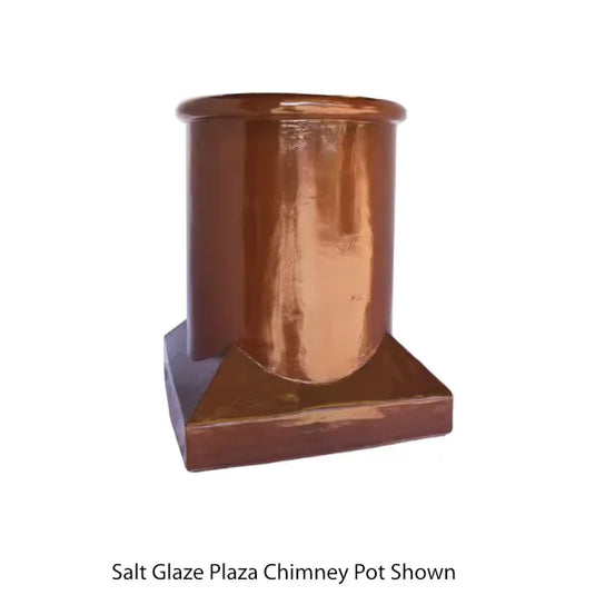 Superior Clay Corporation salt glaze chimney pot with a traditional textured decorative finish