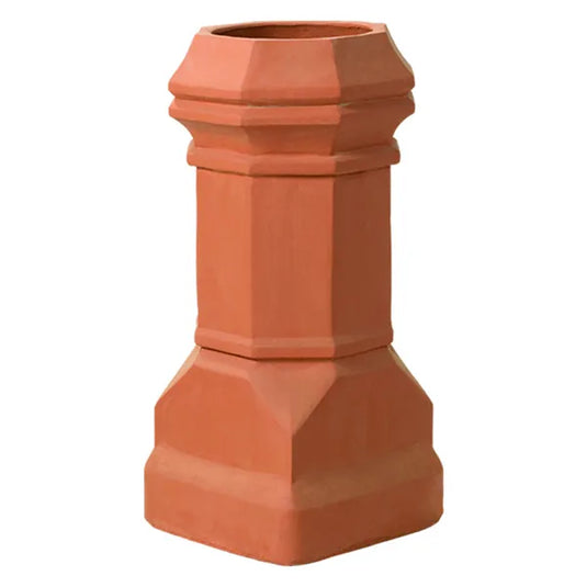 Superior Large Edwardian clay chimney pot with a bold traditional decorative design for masonry chimneys