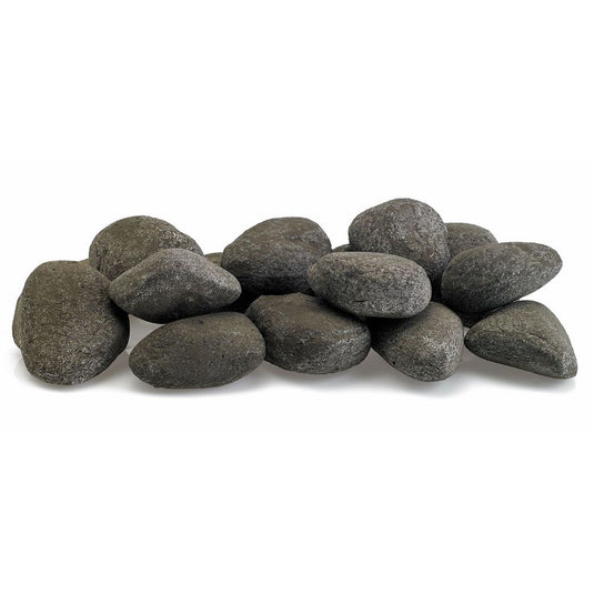 Thunder Gray Lite Stones Set – 15-piece ceramic fire stones with lava rock base for indoor and outdoor fire features, modern gray decorative fire media for fireplaces and fire pits.