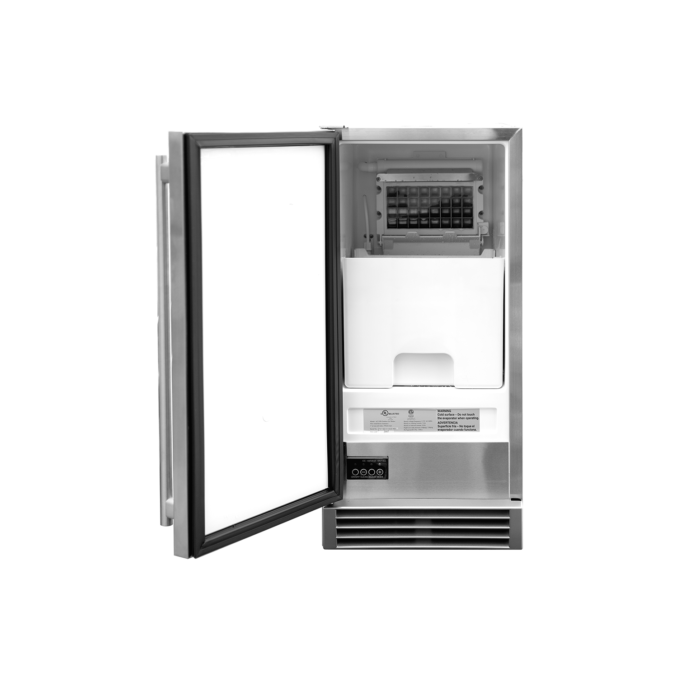 Load image into Gallery viewer, TrueFlame 15-Inch Outdoor Rated Nugget Ice Maker with Stainless Steel Door 50 lb Capacity for built-in or freestanding use
