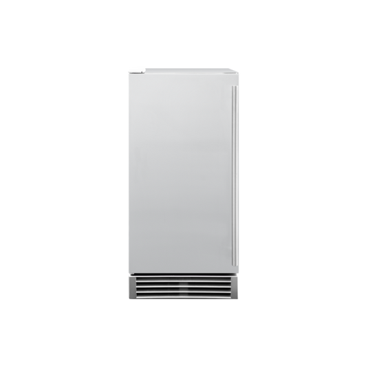 TrueFlame 15-Inch Outdoor Rated Nugget Ice Maker with Stainless Steel Door 50 lb Capacity for built-in or freestanding use