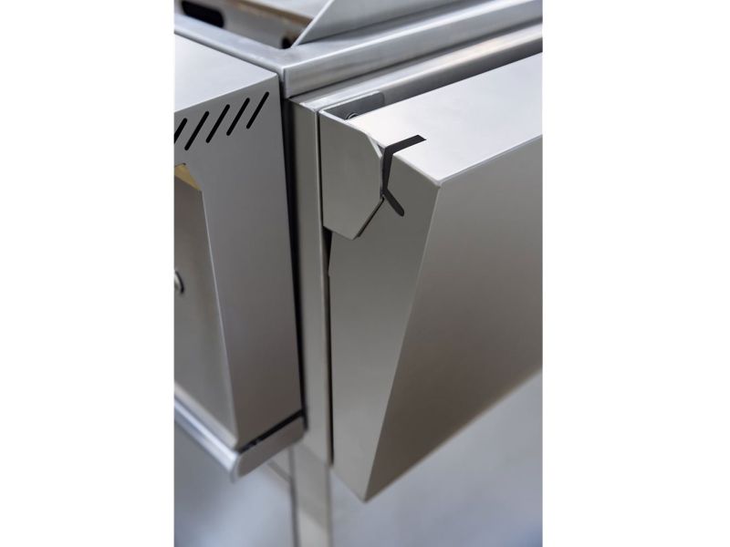Load image into Gallery viewer, TrueFlame Deluxe Cart with 2 Fold-Down Side Shelves for 30-Inch Griddle – 304 stainless steel griddle cart with storage and locking caster wheels

