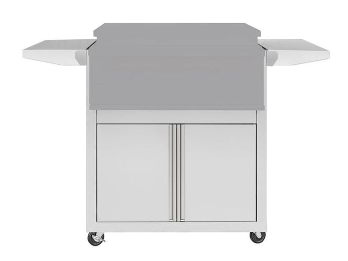 TrueFlame Deluxe Cart with 2 Fold-Down Side Shelves for 30-Inch Griddle – 304 stainless steel griddle cart with storage and locking caster wheels