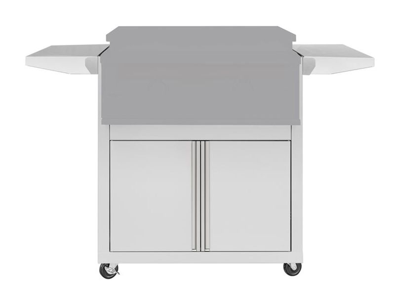 Load image into Gallery viewer, TrueFlame Deluxe Cart with 2 Fold-Down Side Shelves for 30-Inch Griddle – 304 stainless steel griddle cart with storage and locking caster wheels
