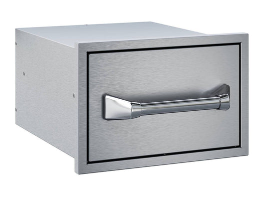 Twin Eagles 15-Inch Built-In Stainless Steel Paper Towel Drawer with Storage Tray for Luxury Outdoor Kitchen