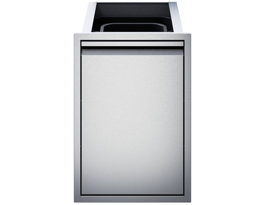 Twin Eagles 18-Inch Roll-Out Stainless Steel Double Trash Drawer with Two 41 Quart Bins for Outdoor Kitchen