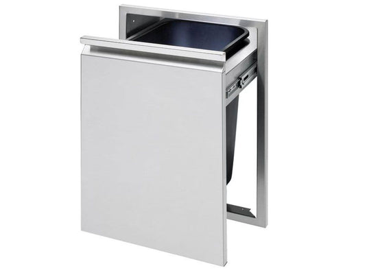 Twin Eagles 18-Inch Roll-Out Stainless Steel Trash Bin with 41 Quart Capacity for Luxury Outdoor Kitchen