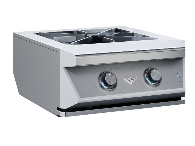 Load image into Gallery viewer, Twin Eagles 24-inch built-in gas power burner with reversible heavy duty grate and stainless steel lid outdoor kitchen
