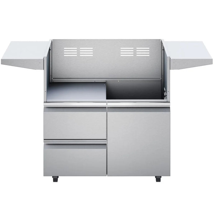 Twin Eagles 30-inch grill cart TEGB30SD-B with two storage drawers and one access door, made of heavy-duty stainless steel