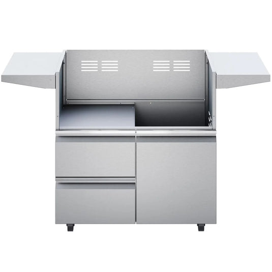 Twin Eagles 30-inch grill cart TEGB30SD-B with two storage drawers and one access door, made of heavy-duty stainless steel
