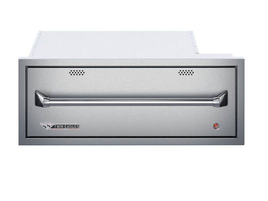Twin Eagles 30-inch built-in electric outdoor warming drawer stainless steel kitchen appliance