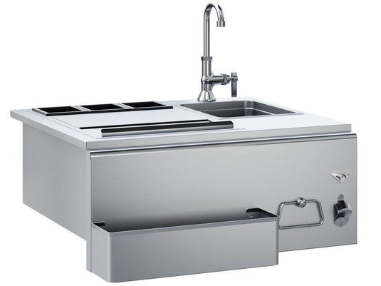 Twin Eagles 30-inch built-in outdoor bar with sink and ice bin cooler stainless steel outdoor kitchen
