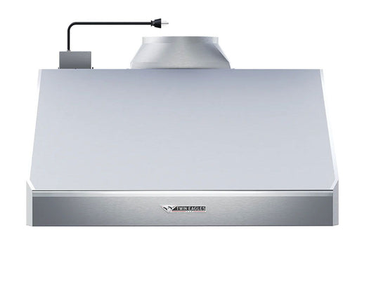 Twin Eagles 36 inch stainless steel outdoor vent hood canopy wall mount 3 speed blower dishwasher safe baffles