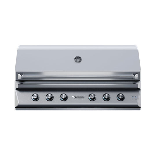 Twin Eagles 54-inch 4-burner built-in natural gas grill with sear zone and two infrared rotisserie burners, model TEBQ54RS-C