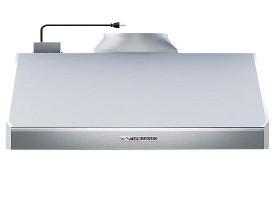 Twin Eagles 60 inch stainless steel outdoor vent hood canopy wall mount 3 speed blower dishwasher safe baffles