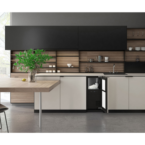 Load image into Gallery viewer, U-Line 15-inch 3 Class Nugget Ice Maker with interior water dispenser and stainless steel handle
