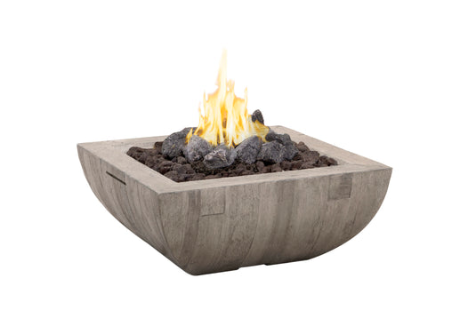 American Fyre Designs Reclaimed Wood Bordeaux Square Fire Bowl