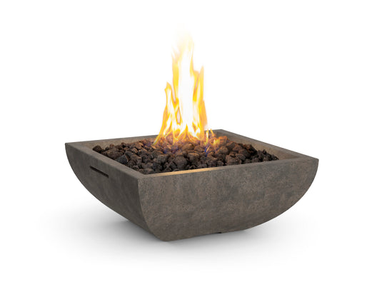 American Fyre Designs Bordeaux Petite Square Fire Bowl, 30-Inch