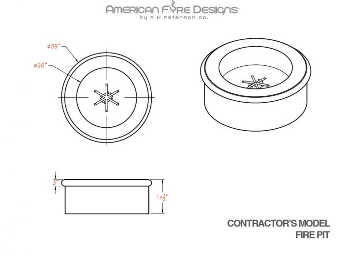 Load image into Gallery viewer, American Fyre Designs Contractors Model Fire Pit
